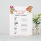 En-tête De Lettre Bébé Mot [Nounours] (Debout devant)