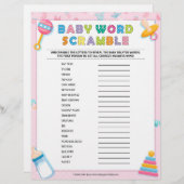 En-tête De Lettre Bébé Mot Scramble [Bébé Basiques Rose] (Devant / Derrière)