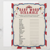 En-tête De Lettre Bébé Mot [Thème du cirque] (Devant / Derrière)