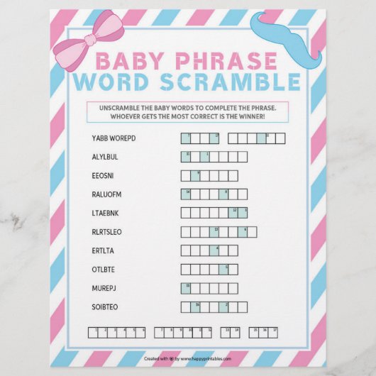 En-tête De Lettre Bébé Phrase [Surprise de genre] (Devant)