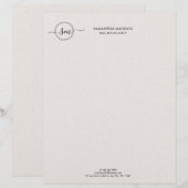 En-tête De Lettre Beige Aesthetic Modern Calligraphy Real Estate (Devant / Derrière)