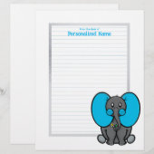 En-tête De Lettre Belle Phant Grey Lined (Devant / Derrière)