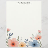 En-tête De Lettre Belles Fleurs Pastel (Devant)