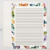 En-tête De Lettre Belles papillons (Devant / Derrière)