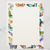 En-tête De Lettre Belles papillons (Devant / Derrière)