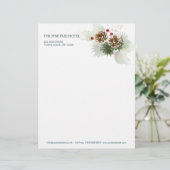 En-tête De Lettre Berry rouge pin vert hiver (Debout devant)