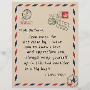 En-tête De Lettre Bestfriend Giant À Mon Bestami Je T'Aime