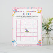 En-tête De Lettre Bingo baby shower [Bébé de base rose] (Debout devant)