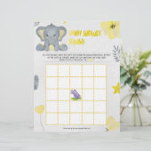 En-tête De Lettre Bingo baby shower [Eléphant bébé [Jaune] (Debout devant)