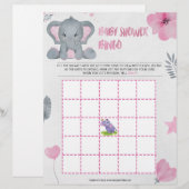 En-tête De Lettre Bingo baby shower [Eléphant bébé [rose] (Devant / Derrière)