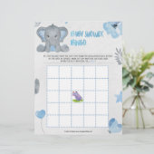 En-tête De Lettre Bingo de Baby Shower [Éléphant Bébé [Bleu] (Debout devant)