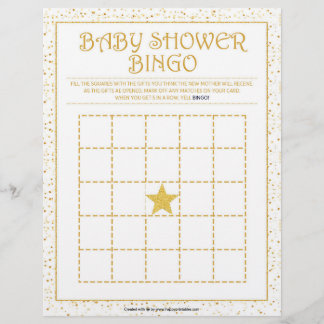 En-tête De Lettre Bingo de baby shower [Étincelles d'or]