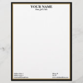 En-tête De Lettre Black and Gold Frame Generic Adaptable (Devant)