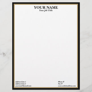 En-tête De Lettre Black and Gold Frame Generic Adaptable