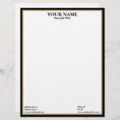 En-tête De Lettre Black and Gold Frame Generic Adaptable (Devant / Derrière)