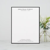 En-tête De Lettre Black And White Letterhead Modern Professional (Debout devant)