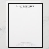 En-tête De Lettre Black And White Letterhead Modern Professional (Devant / Derrière)