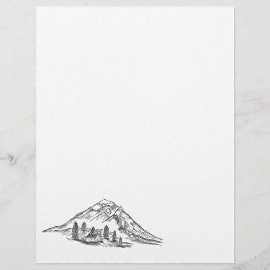 En-tête De Lettre Black and white mountain letterhead (Devant)