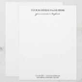 En-tête De Lettre Black Simple Modern Elegant Custom Business (Devant / Derrière)