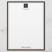 En-tête De Lettre Black White Gold moderne avec logo (Devant)