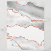 En-tête De Lettre Blanc et Rose Gold Agate Pierre Business (Dos)