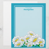 En-tête De Lettre Bleu de marguerite - Bleu Non doublé (Devant / Derrière)