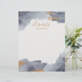 En-tête De Lettre Bleu et or Aquarelle (Debout devant)