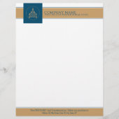 En-tête De Lettre Bleu moderne, Blanc, Agent immobilier Brown (Devant)