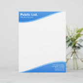 En-tête de lettre bleu moderne de vague (Debout devant)