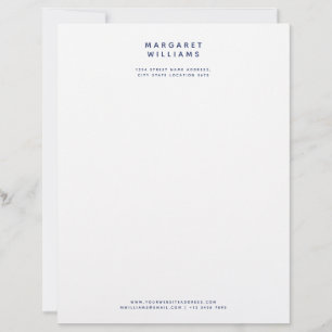 En-tête De Lettre Bleu Nuit Simple Moderne Minimaliste Élégant Burea