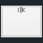 En-tête De Lettre Bloc-notes moderne Monogramme noir et blanc classi<br><div class="desc">Bloc-notes moderne Monogramme noir et blanc classique</div>