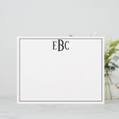En-tête De Lettre Bloc-notes moderne Monogramme noir et blanc classi (Debout devant)