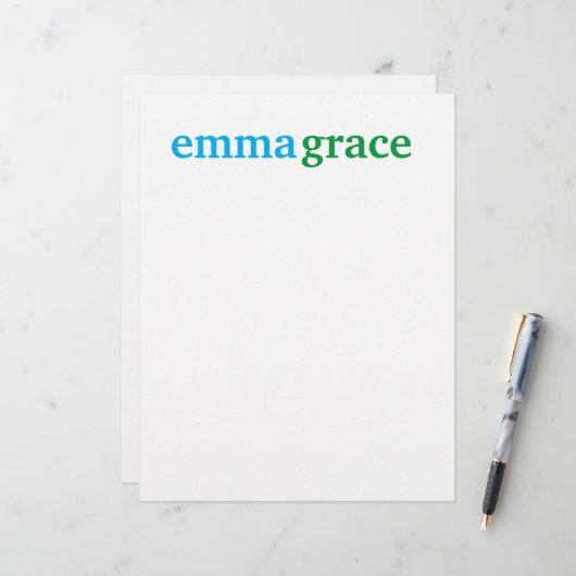 En-tête De Lettre Bloc-notes monographique personnalisé (Devant/Arrière en situation)