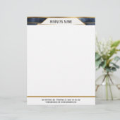 En-tête De Lettre Blue and Gold Geometric Banner (Debout devant)