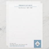 En-tête De Lettre Blue & Black Professional Ajouter votre logo (Devant / Derrière)