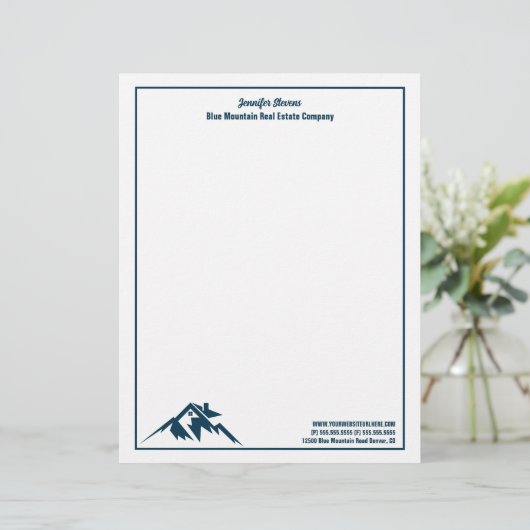 En-tête De Lettre Blue Mountain Real Estate Company Custom Realtor (Debout devant)