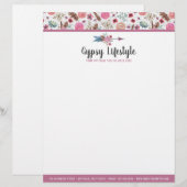 En-tête De Lettre Bohémien rustique chic d'aquarelle de flèche de (Devant / Derrière)