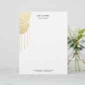 En-tête De Lettre Boho Dream Catcher Mandala Gold Yoga Studio (Debout devant)