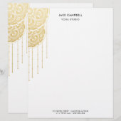 En-tête De Lettre Boho Dream Catcher Mandala Gold Yoga Studio (Devant / Derrière)