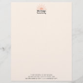 En-tête De Lettre Boho rose rose rose féminin moderne Sun Profession (Devant)