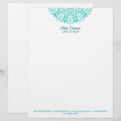 En-tête De Lettre Boho Turquoise Mandala Life Coach (Devant / Derrière)