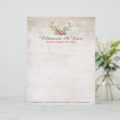 En-tête De Lettre Bois floral de Bohème d'aquarelle d'Antler de (Debout devant)