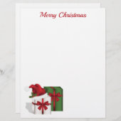 En-tête De Lettre Boîtes Cadeaux Blanches Et Vertes Avec Chapeau De (Devant / Derrière)