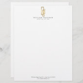 En-tête De Lettre Boîtes d'or en-tête professionnelle élégante (Devant / Derrière)
