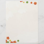 En-tête De Lettre Bon thanksgiving Feuilles d'automne en-tête (Dos)