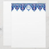 En-tête de lettre Bordure Bleue Personnelle Statio (Devant / Derrière)