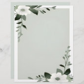 En-tête De Lettre Bordure de superposition de fleurs dans le vert Sa (Devant / Derrière)