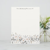 En-tête De Lettre Bordure florale blanche et grise (Debout devant)