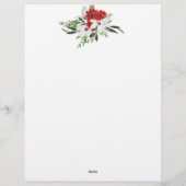 En-tête De Lettre Bougies de prière de Noël Fleurs rouges (Dos)