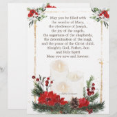 En-tête De Lettre Bougies de prière de Noël Fleurs rouges (Devant / Derrière)